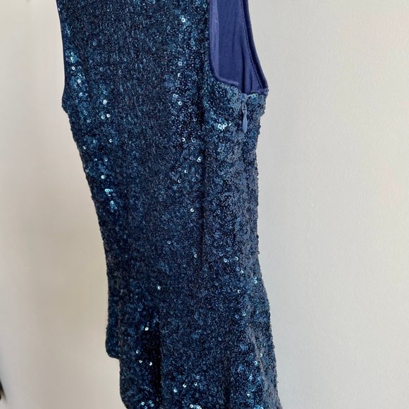 Zara Blue Sequin Peplum top Size XS - Picture 3 of 4